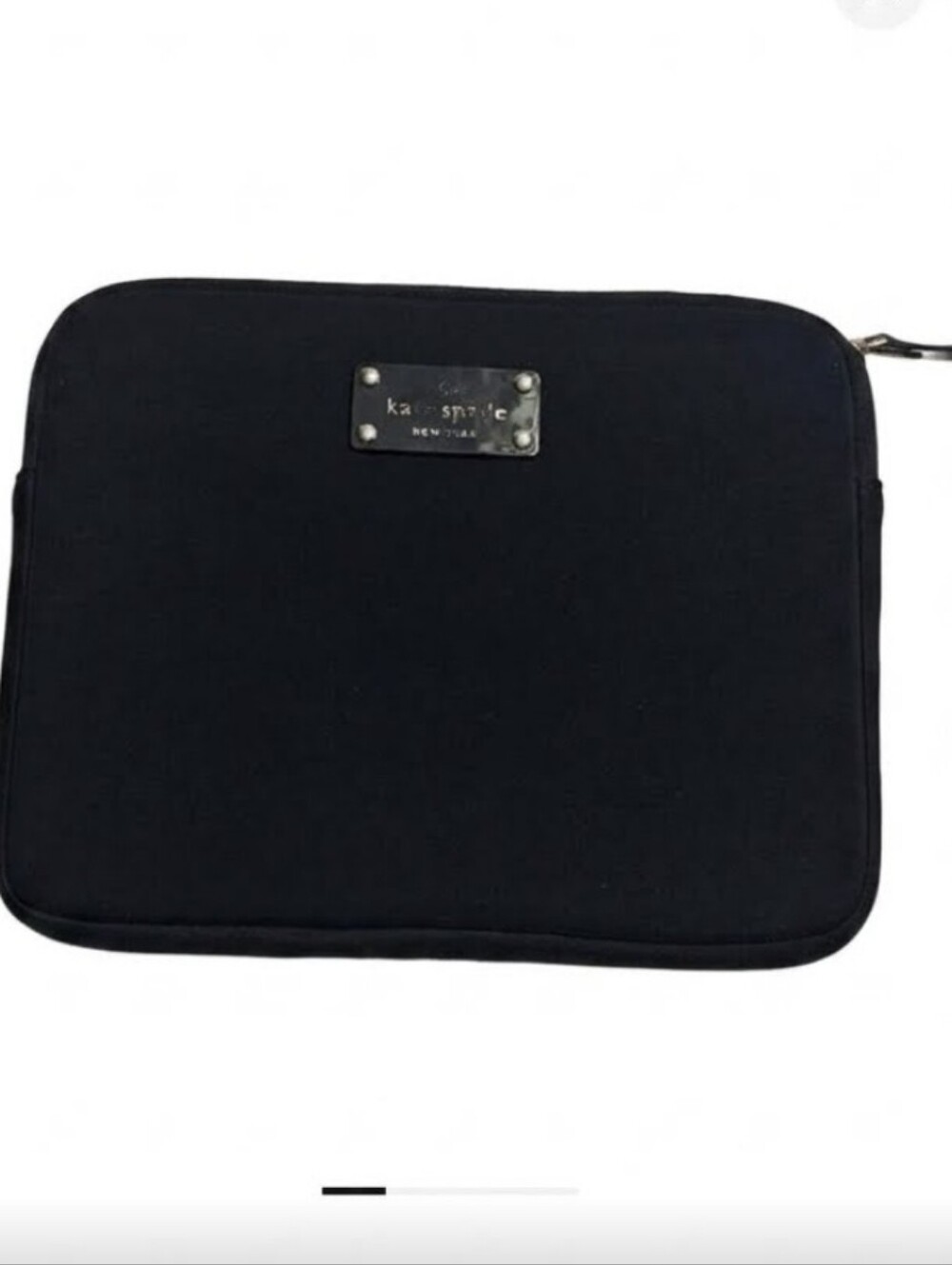 Kate Spade Black Padded Tablet IPad Case Green Striped Interior "Out Of Office"